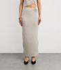 Good American Brown Stretch-Jersey Cut-Out Maxi Skirt