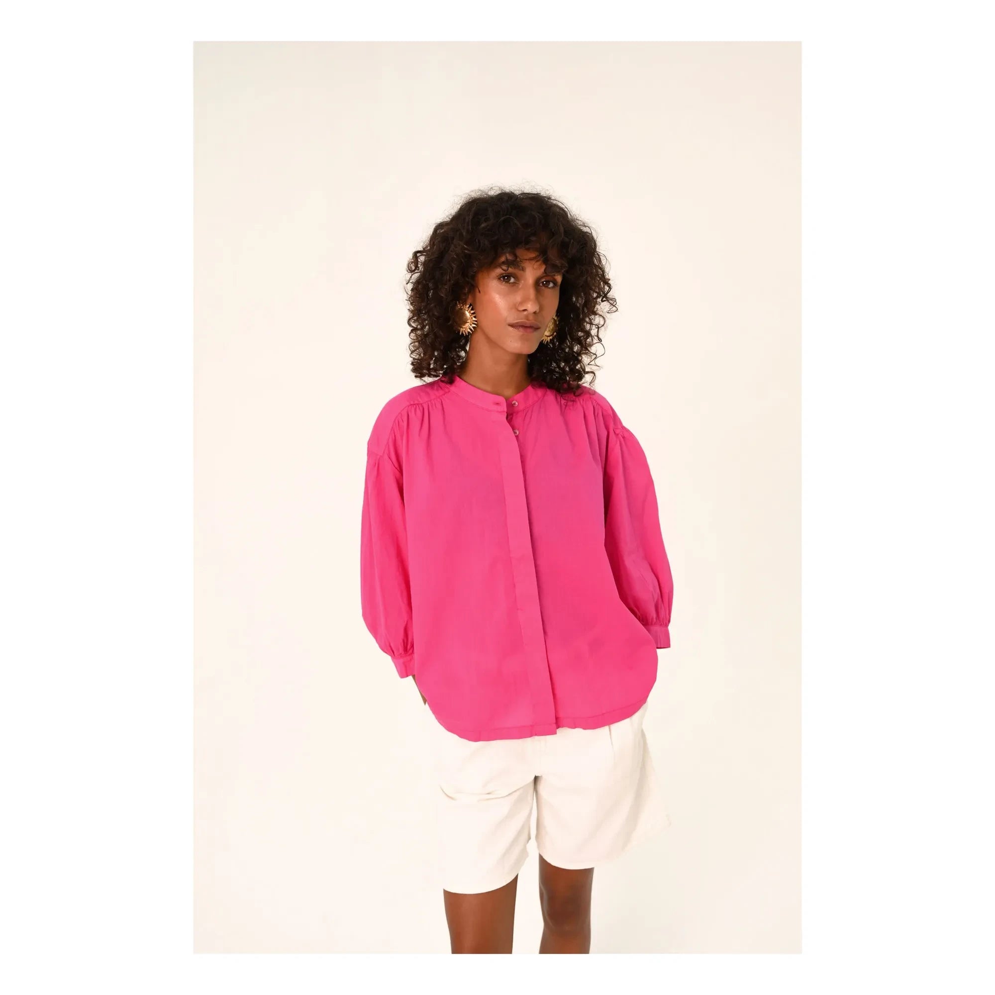 Sacrécoeur - Carla Hibis Popeline blouse | Framboise