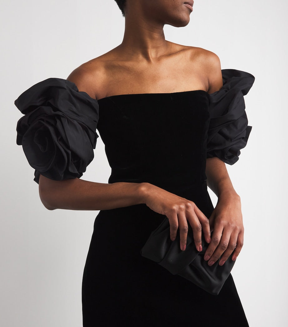 Carolina Herrera Stretch-Velvet Rosette Mini Dress