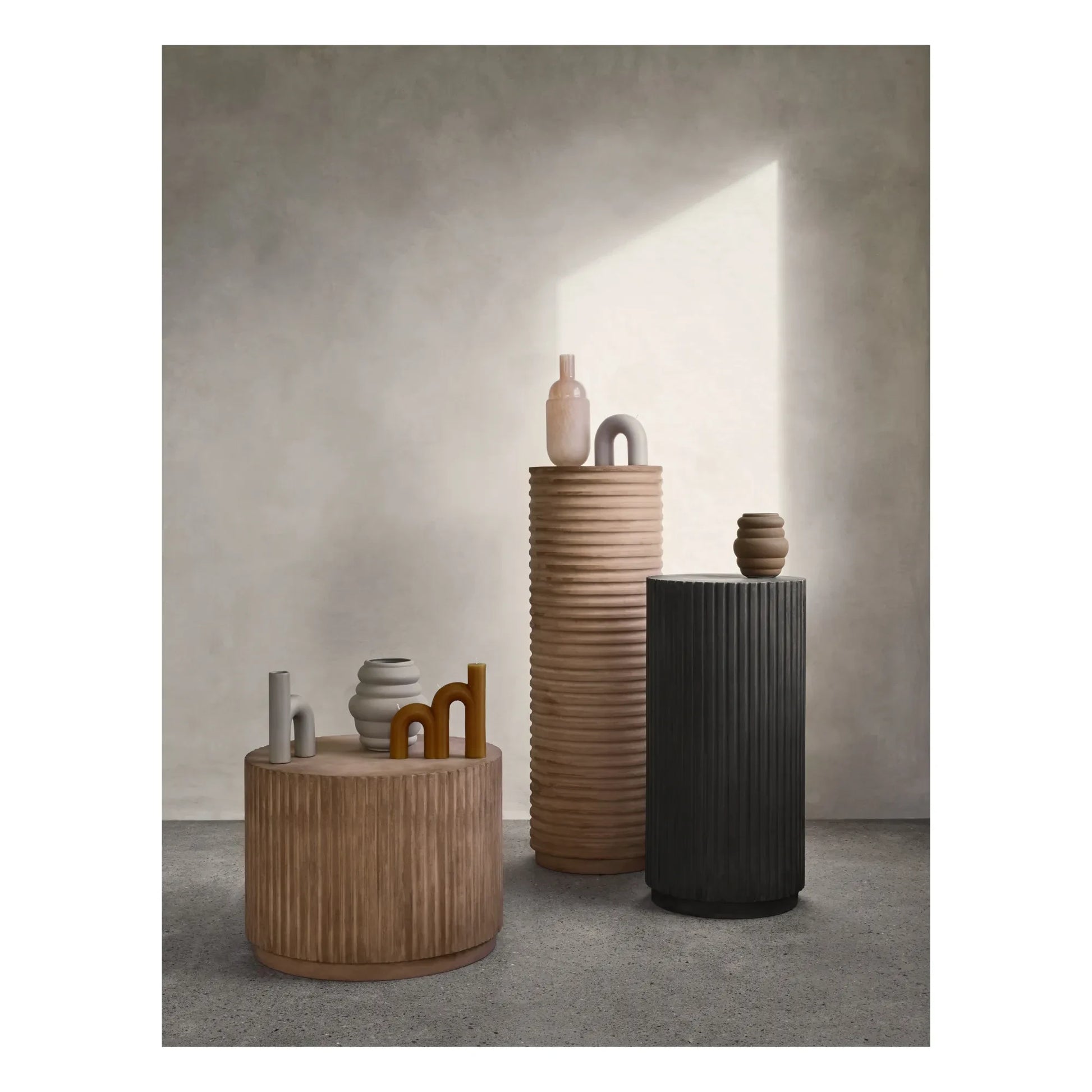 Broste Copenhagen - Bend Decorative Candle | Cloud Grey