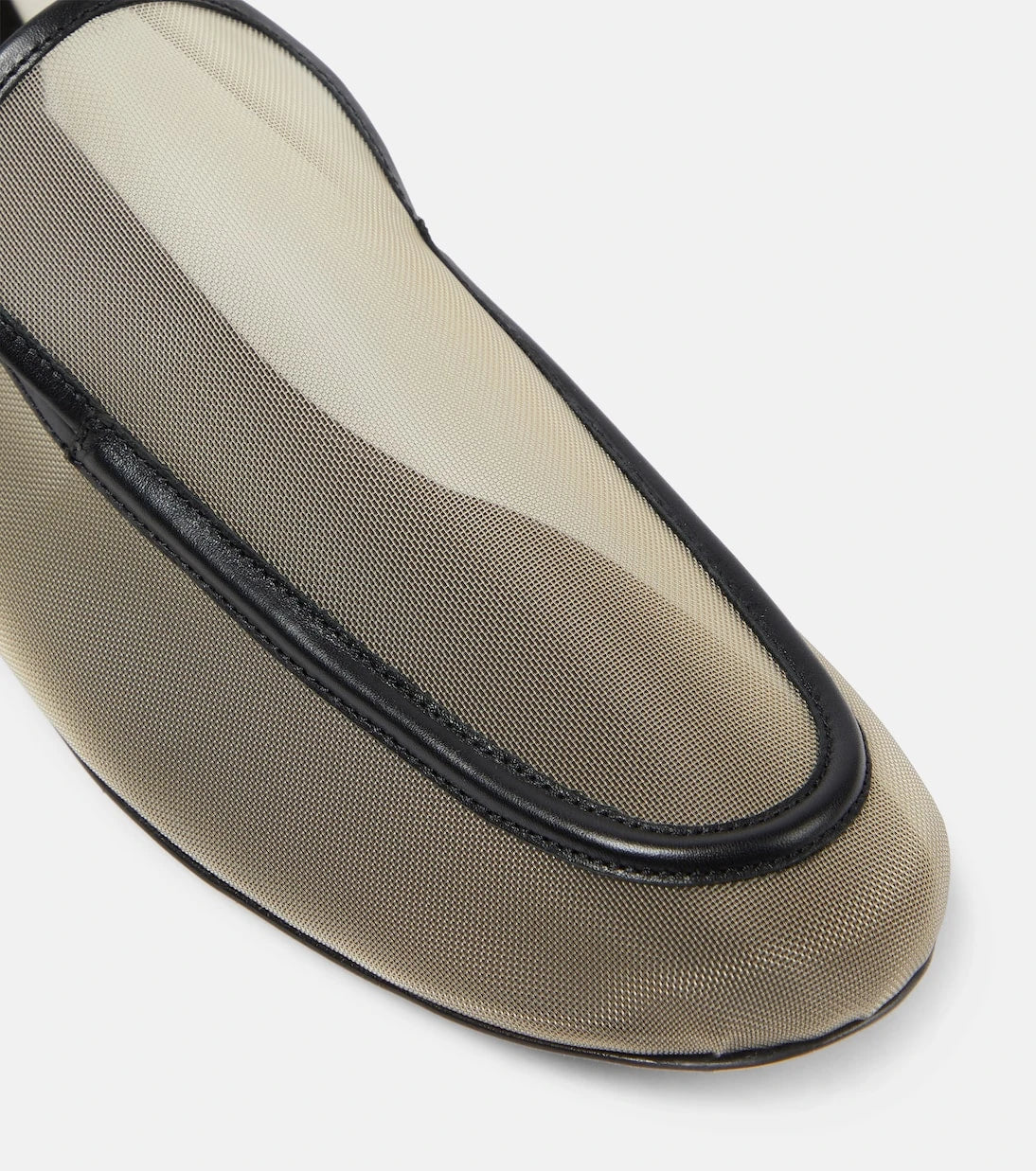 Khaite - Alessia leather-trimmed mesh loafers