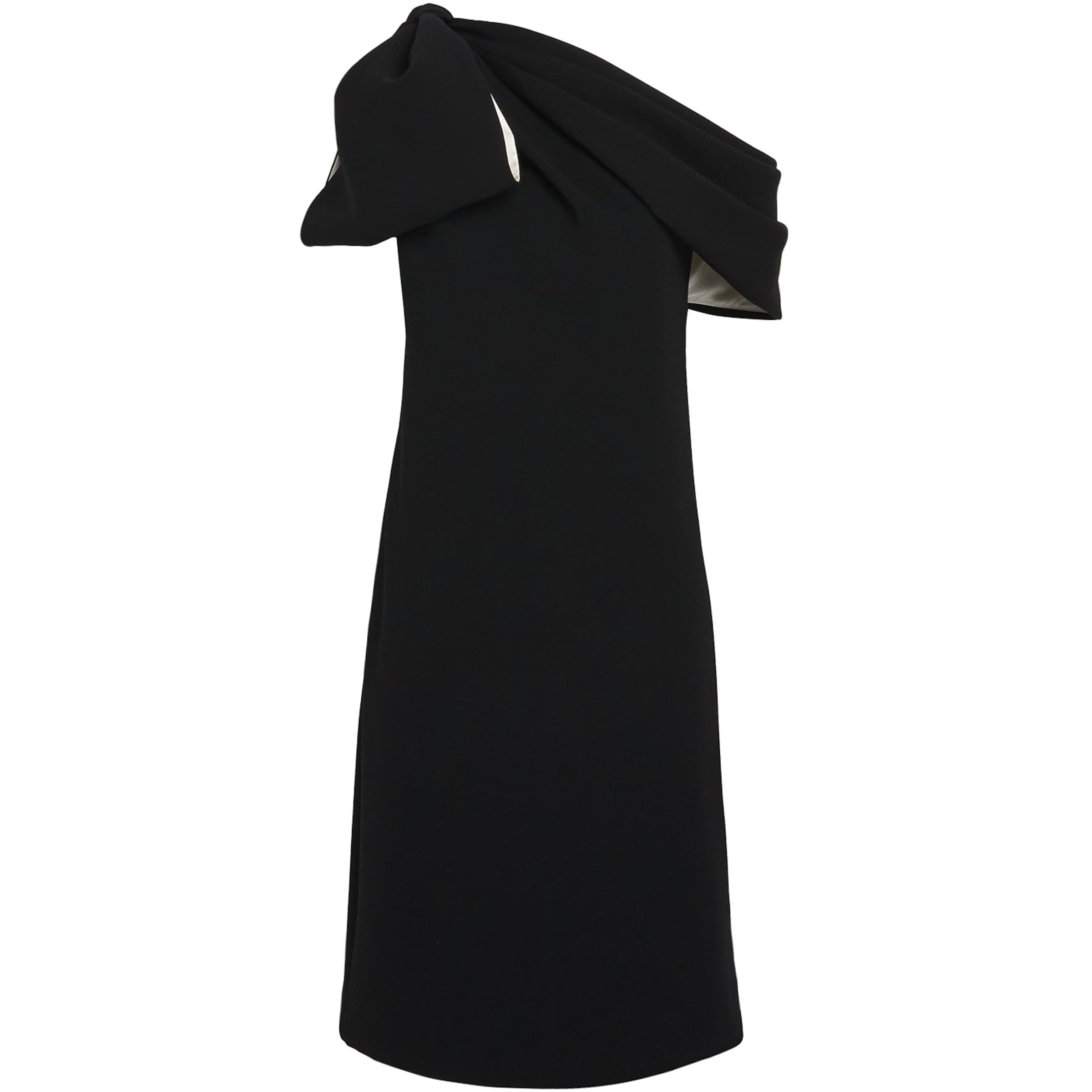 Max Mara Black Asymmetric Bow Mini Dress
