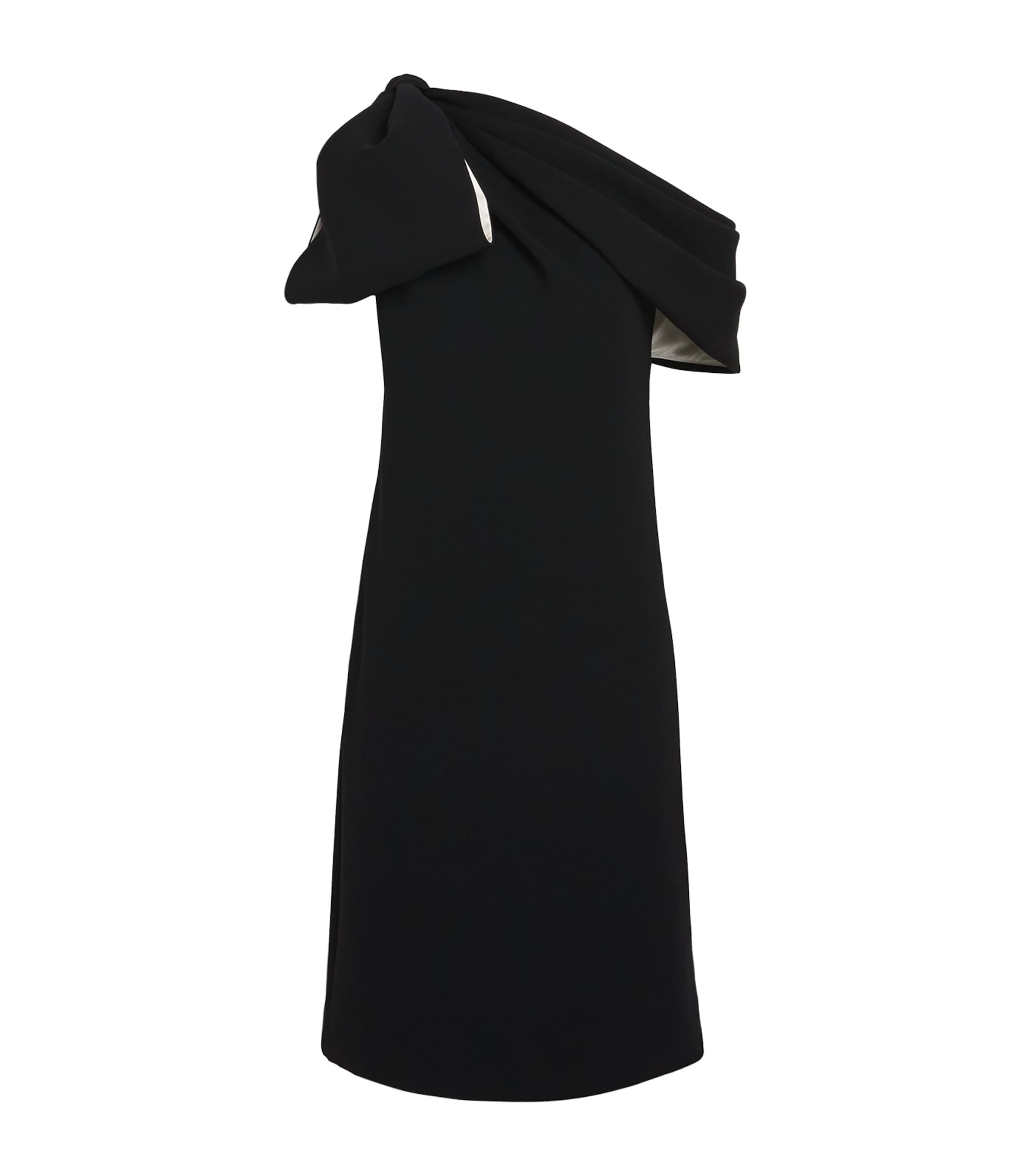 Max Mara Black Asymmetric Bow Mini Dress