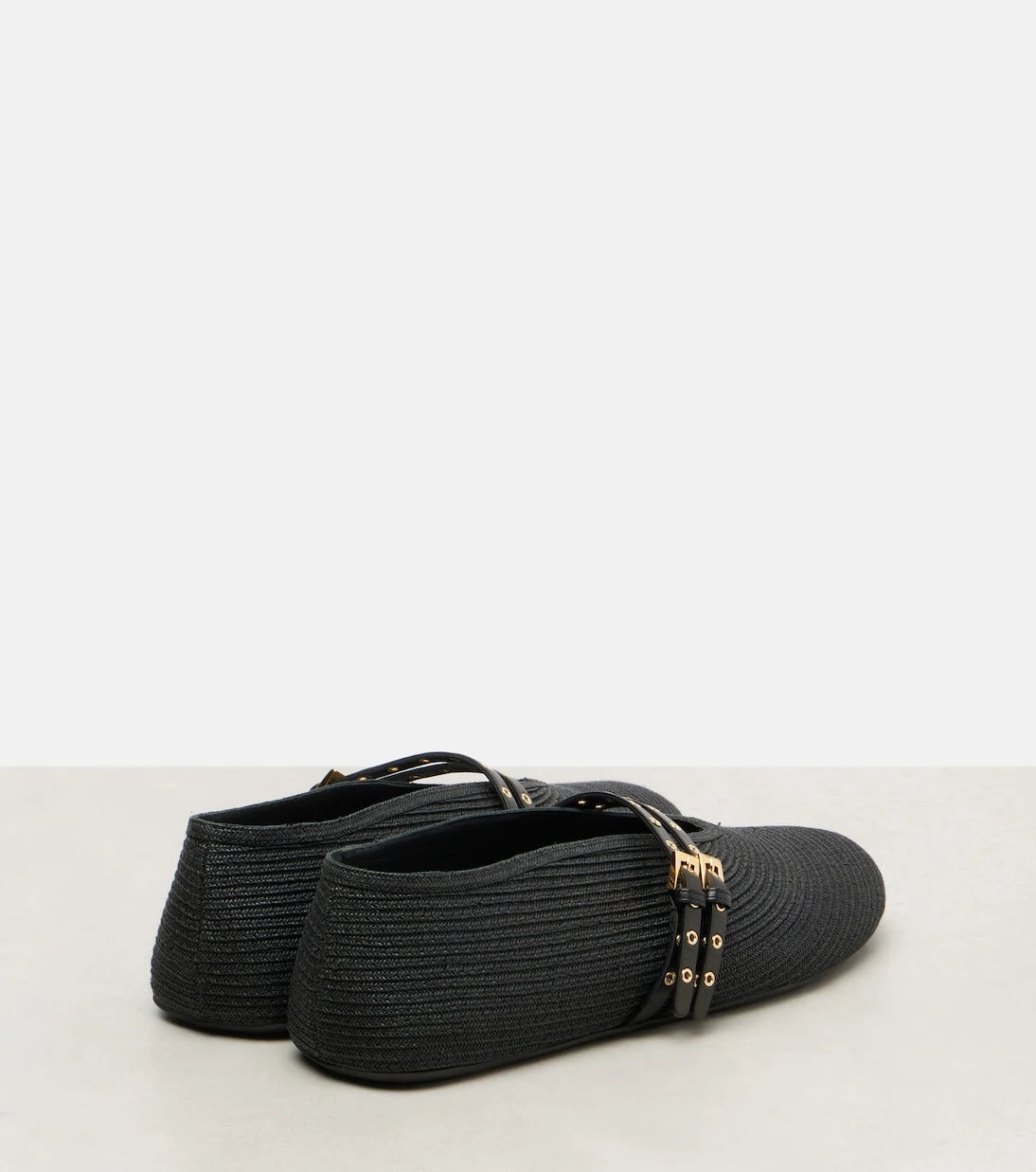 Alaïa - Leather-trimmed ballet flats