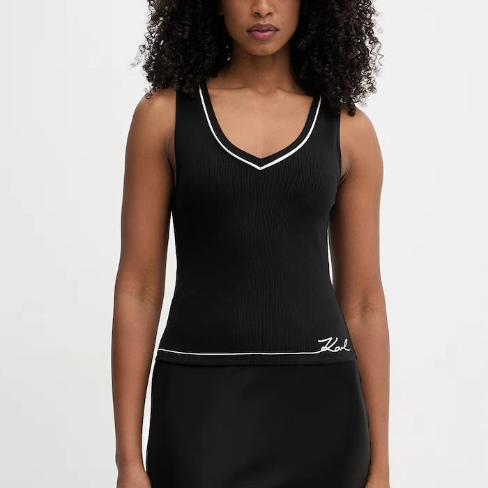 Karl Lagerfeld топ дамски с вискоза