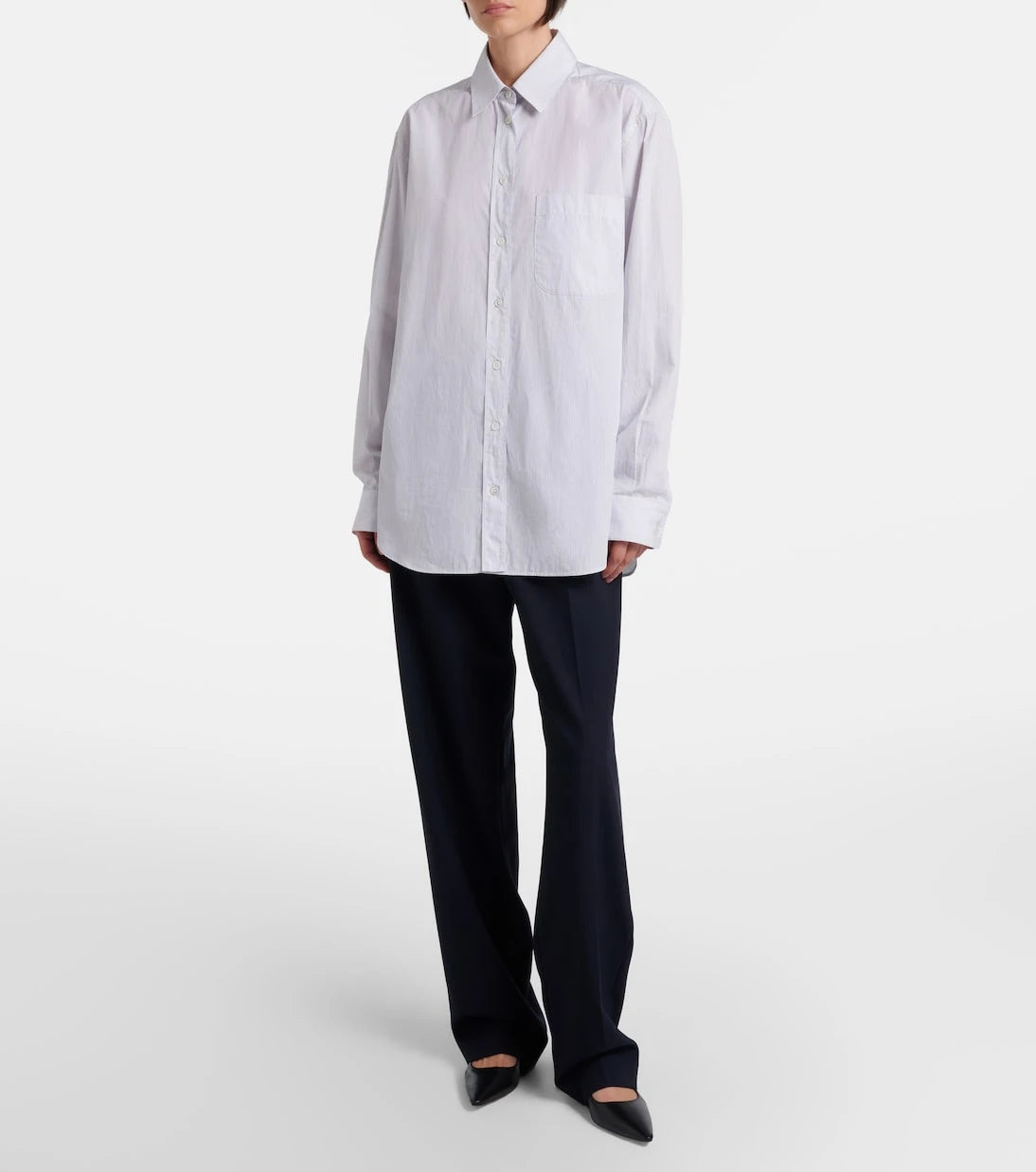 The Row - Gavina pinstriped cotton poplin shirt