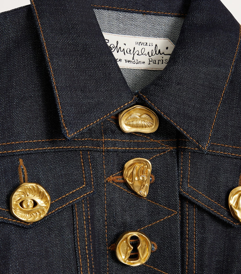 Blue Cropped Denim Jacket