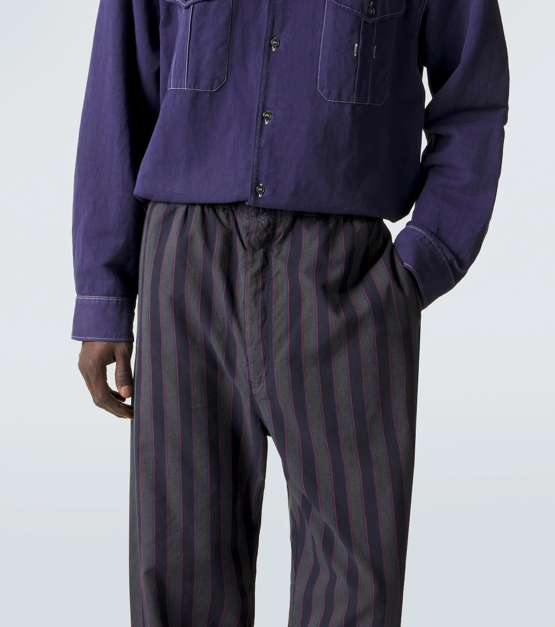 Maison Margiela - Striped cotton wide-leg pants