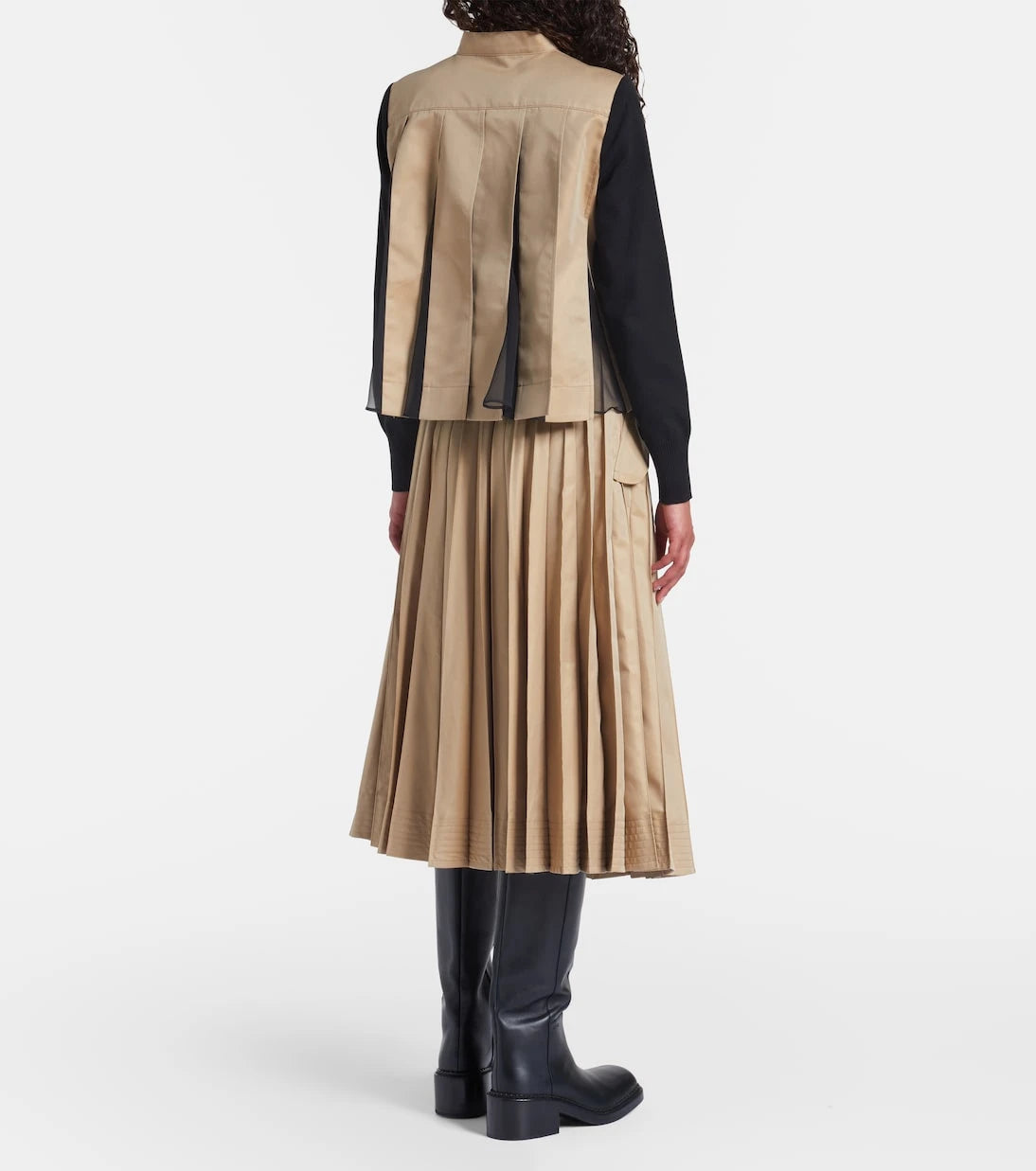 Sacai - سترة كارديجان من قماش الجبردين القطني المخلوط
