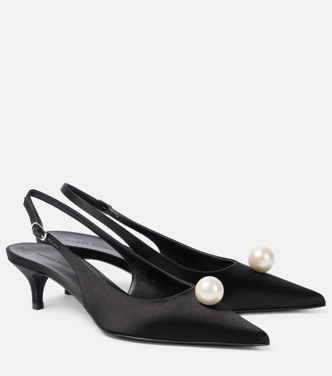 Magda Butrym - Embellished satin slingback pumps