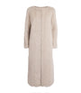 Yves Salomon Beige Wool-Fur Longline Coat