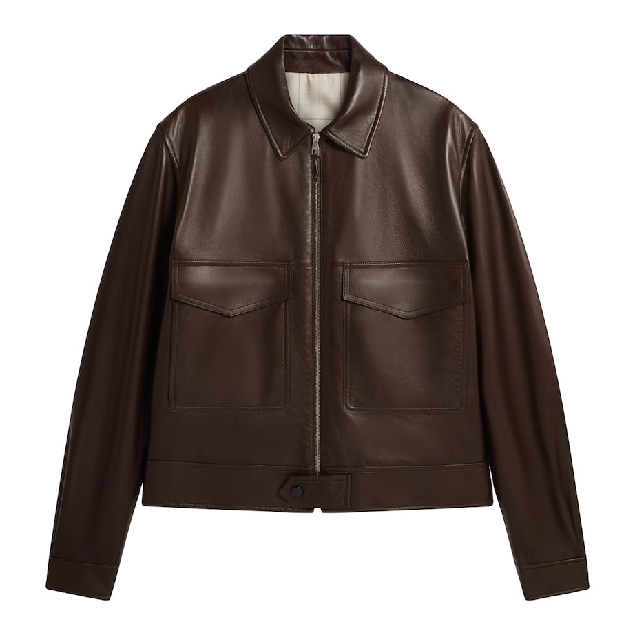 Brown Leather Flight Jacket
