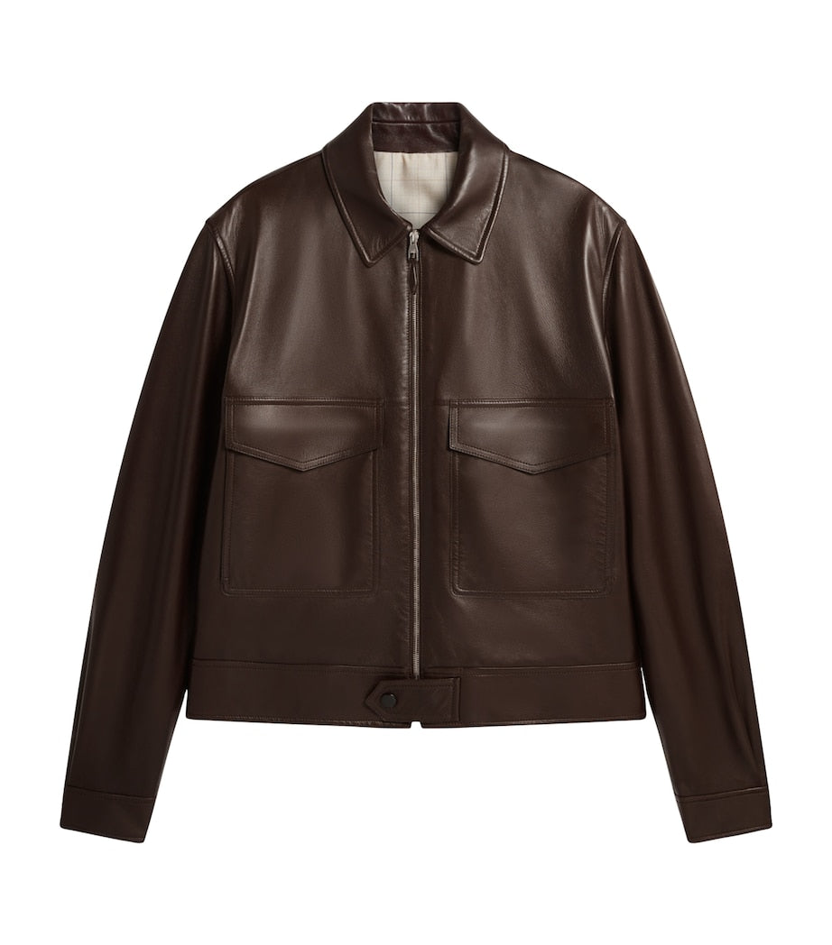 Brown Leather Flight Jacket