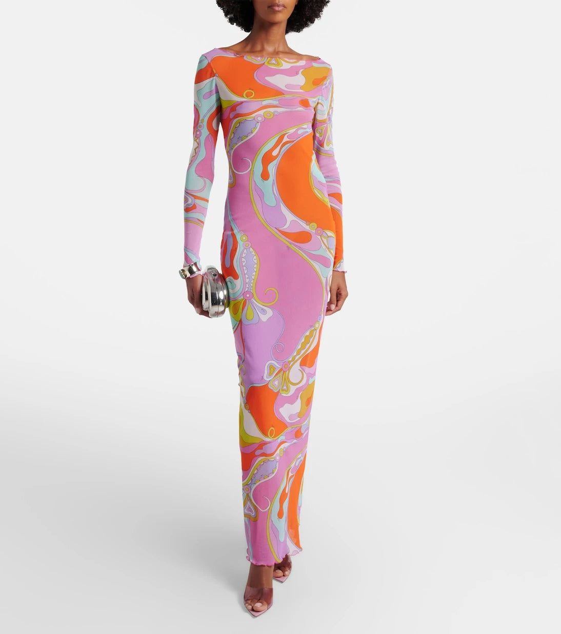Pucci - Orchidee sheer tulle maxi dress