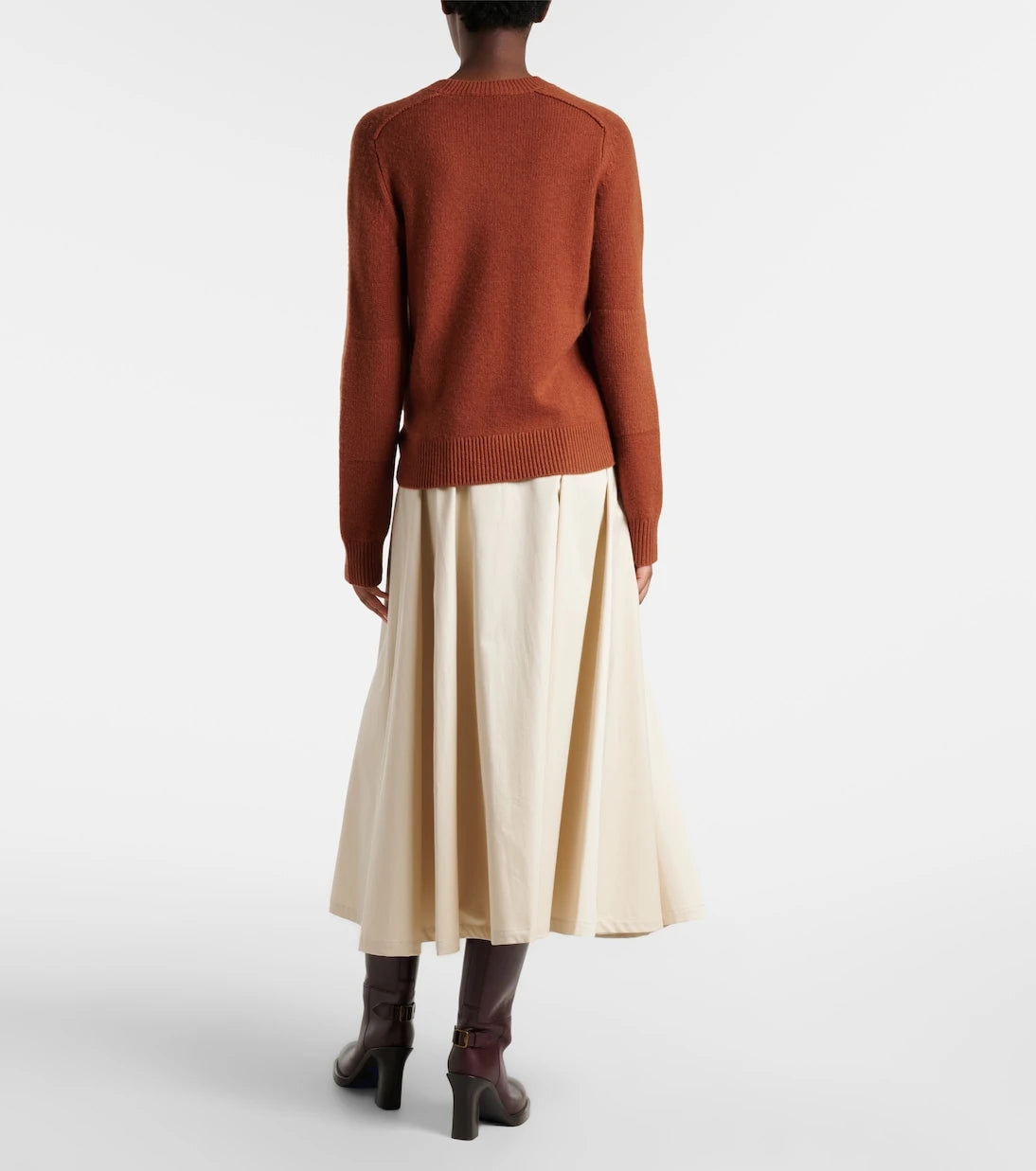 Burberry - Belted cotton gabardine midi skirt