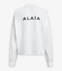 Alaïa White Cotton Jersey Logo Sweatshirt