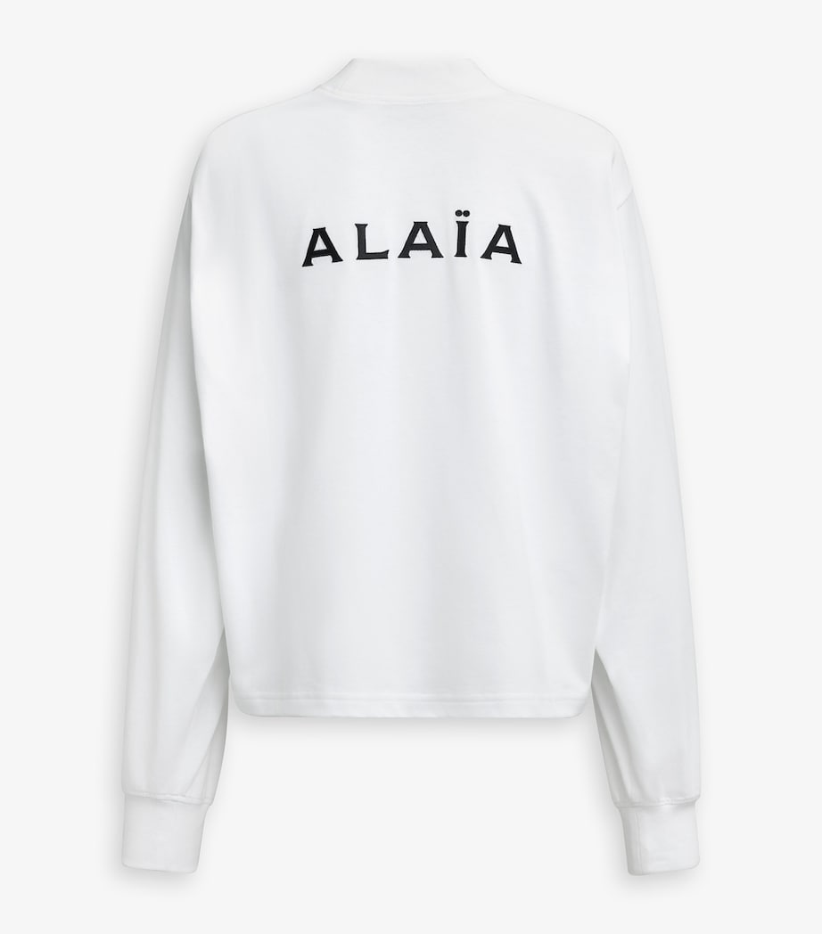 Alaïa White Cotton Jersey Logo Sweatshirt