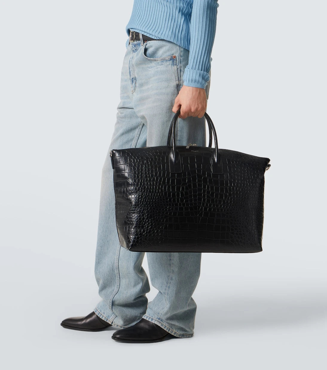 Saint Laurent - Giant croc-effect leather tote bag
