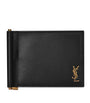 Leather Monogram Bifold Money Clip Wallet