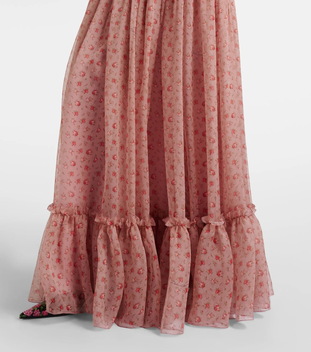 Dolce&Gabbana - Floral silk and cotton chiffon gown