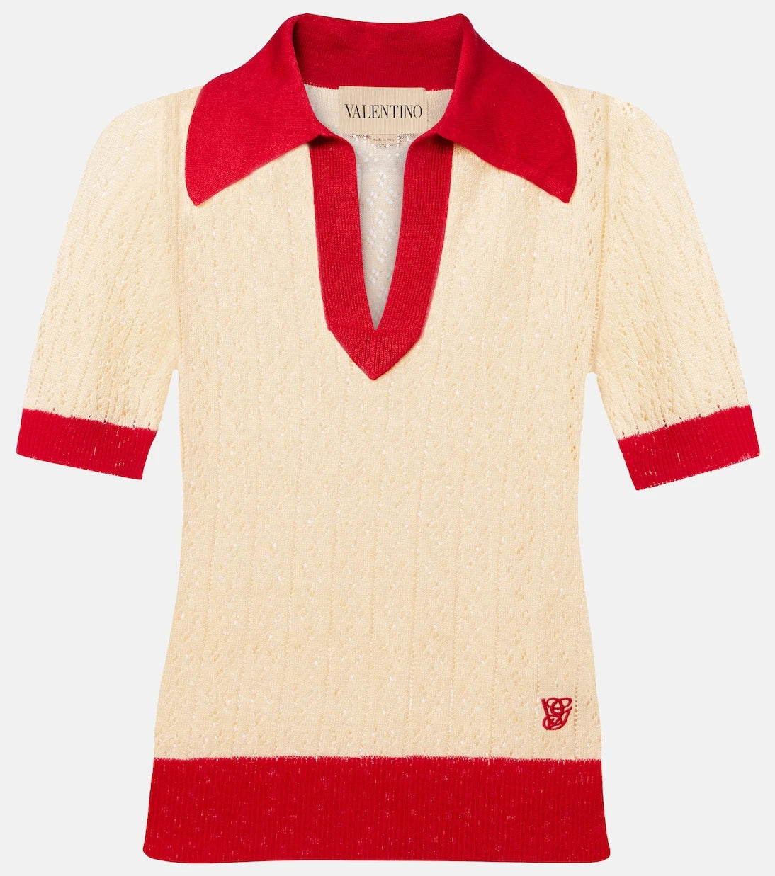 Valentino - Keten karışımlı polo süveter