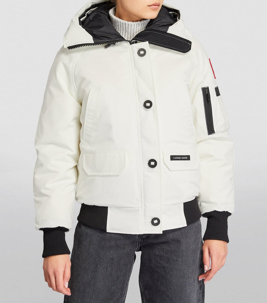 Canada Goose White Down-Filled Chilliwack Bomber Jacket
