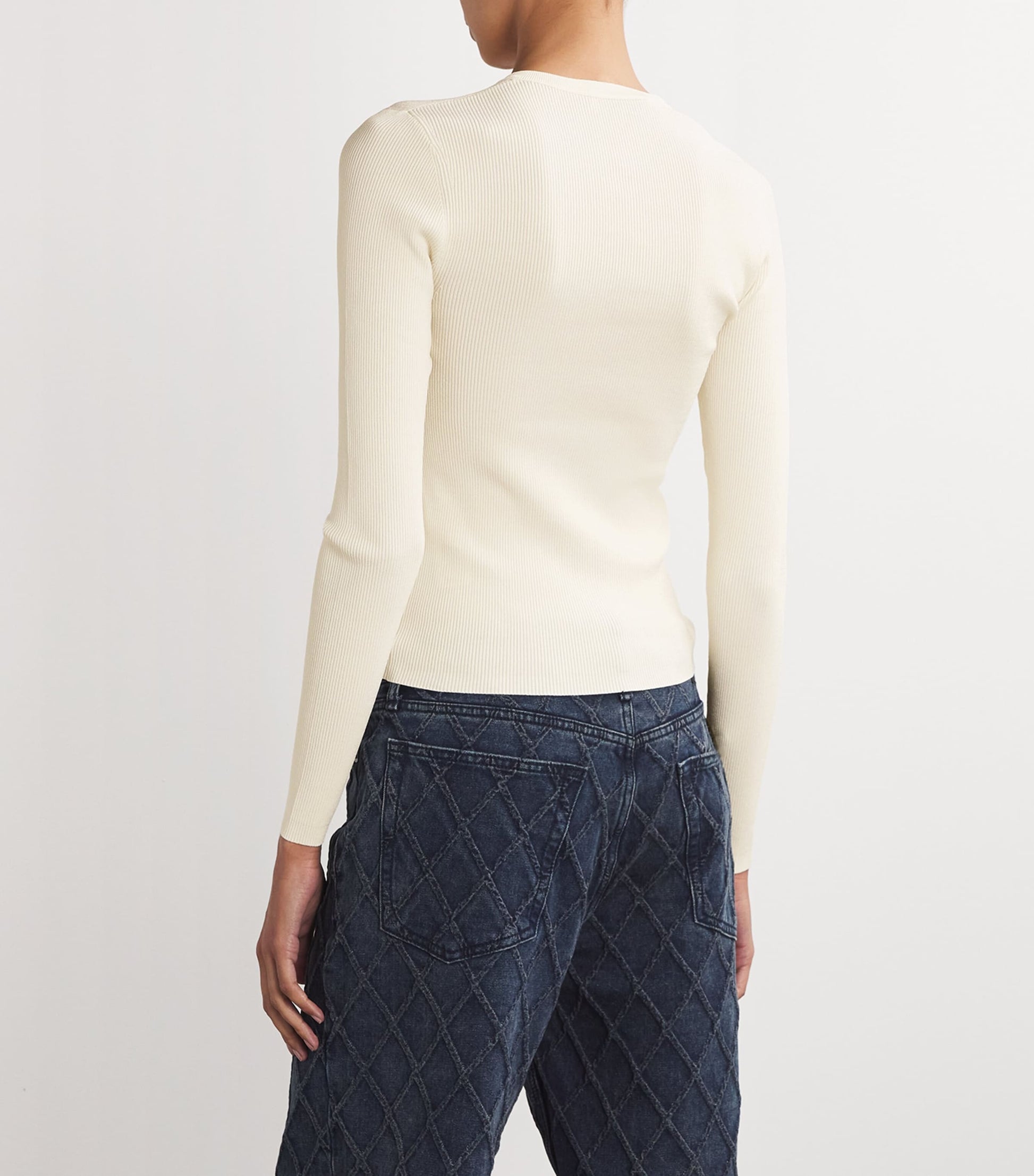 Ivory Long-Sleeve Henley T-Shirt