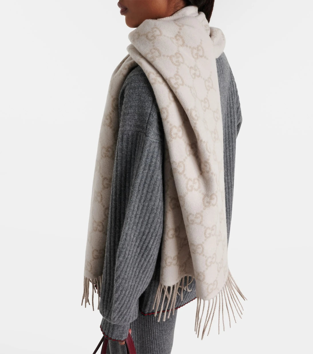 Gucci - GG fringed cashmere scarf