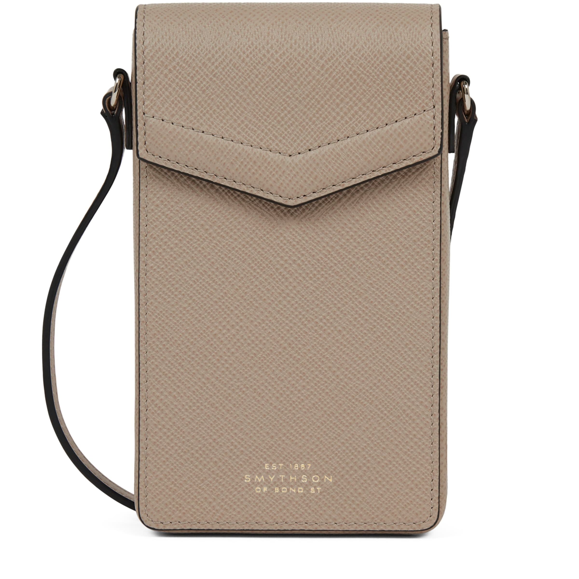 Smythson Leather Panama Envelope Phone Case