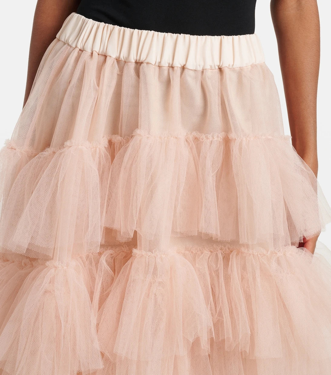 Simone Rocha - تنورة متوسطة الطول من التول المكشكش