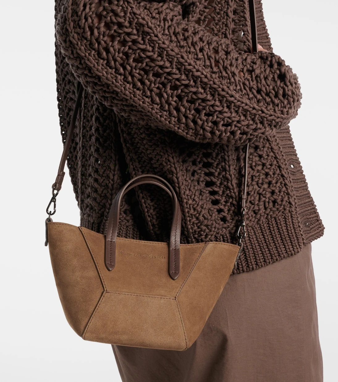 Brunello Cucinelli - BC Duo Mini Monili suede tote bag