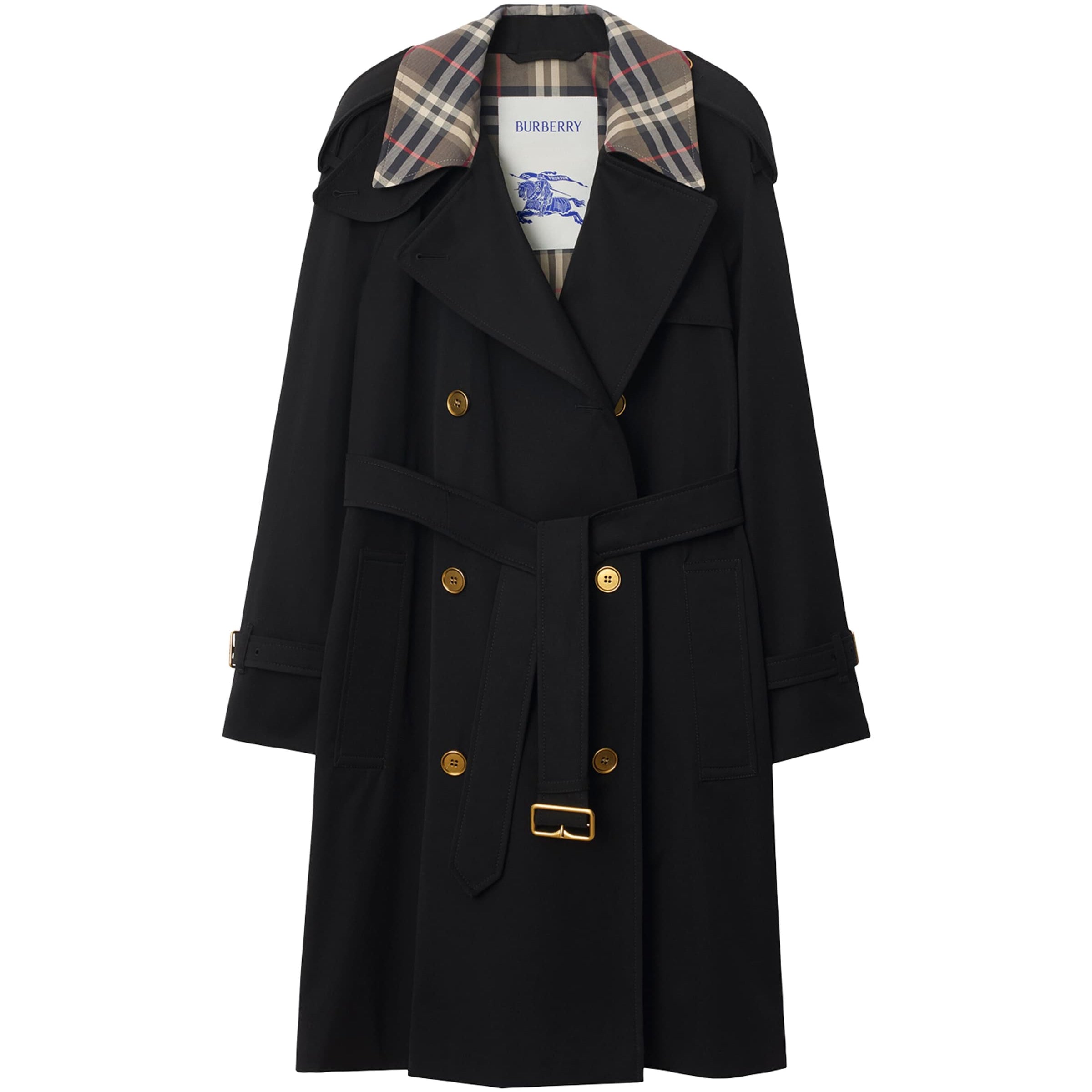 Burberry Black Mid-Length Castleford Trench Coat
