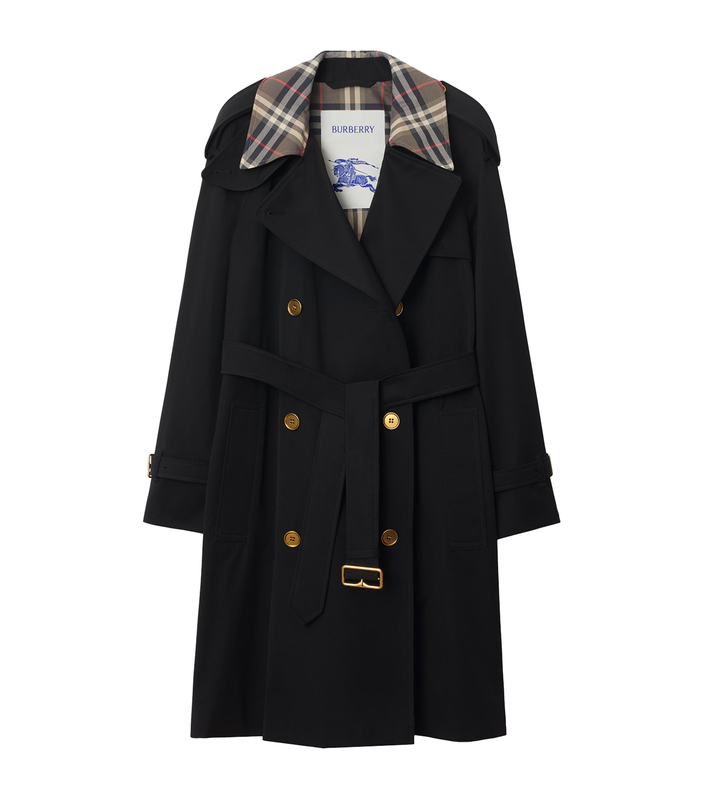 Burberry Black Mid-Length Castleford Trench Coat