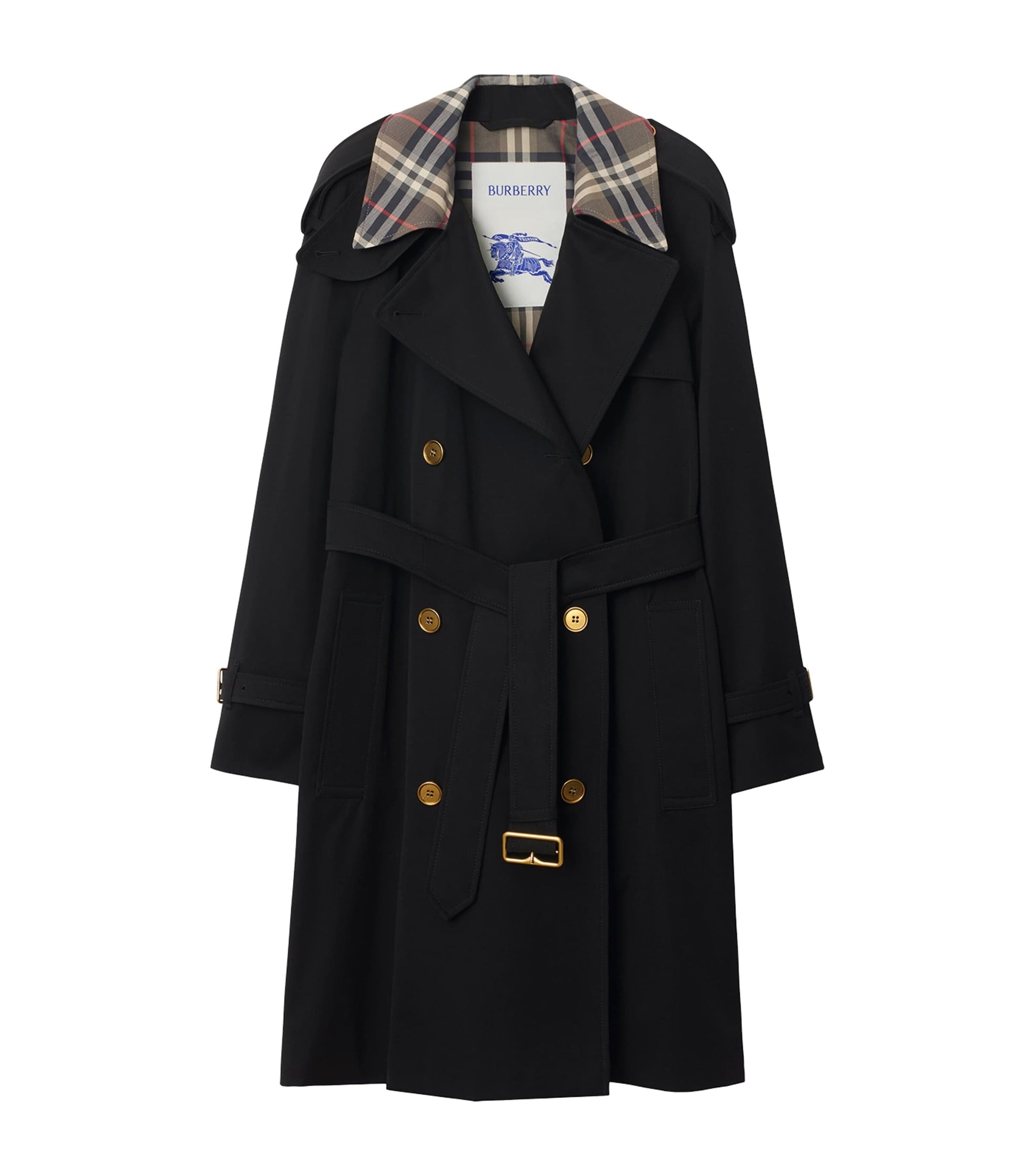 Burberry Black Mid-Length Castleford Trench Coat