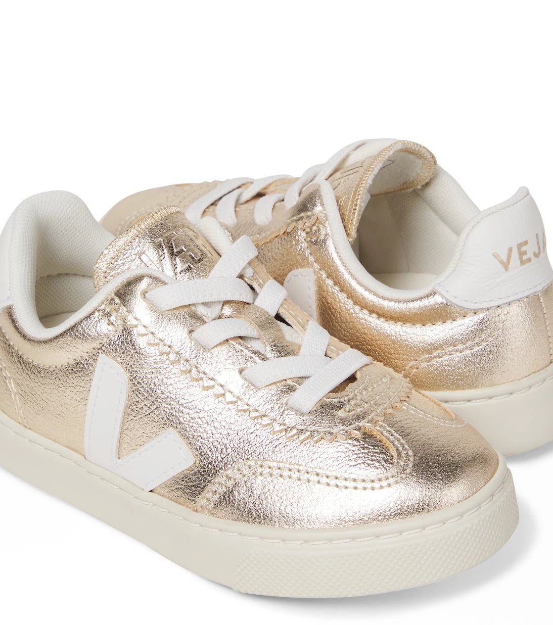 Veja Kids - Volley metallic leather sneakers