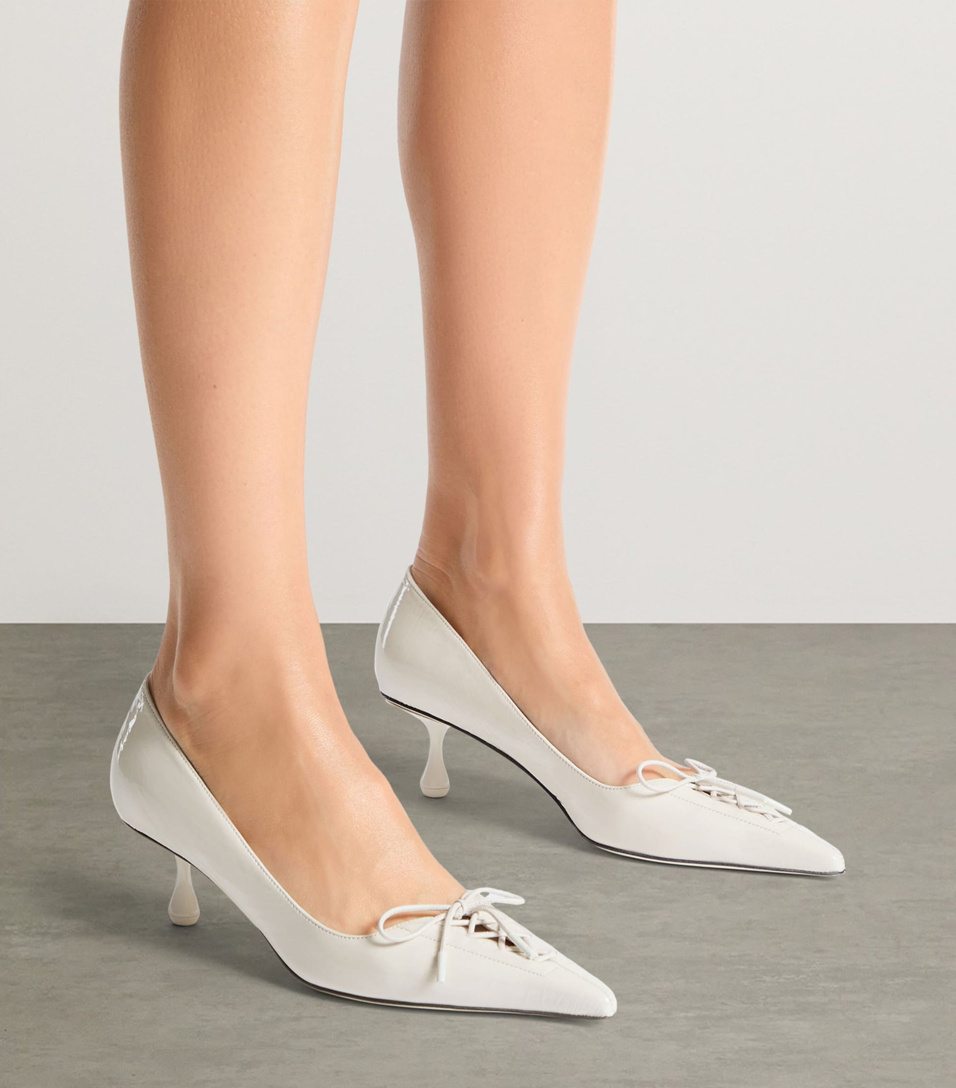 Jimmy Choo White Scarlett 50 Leather Pumps