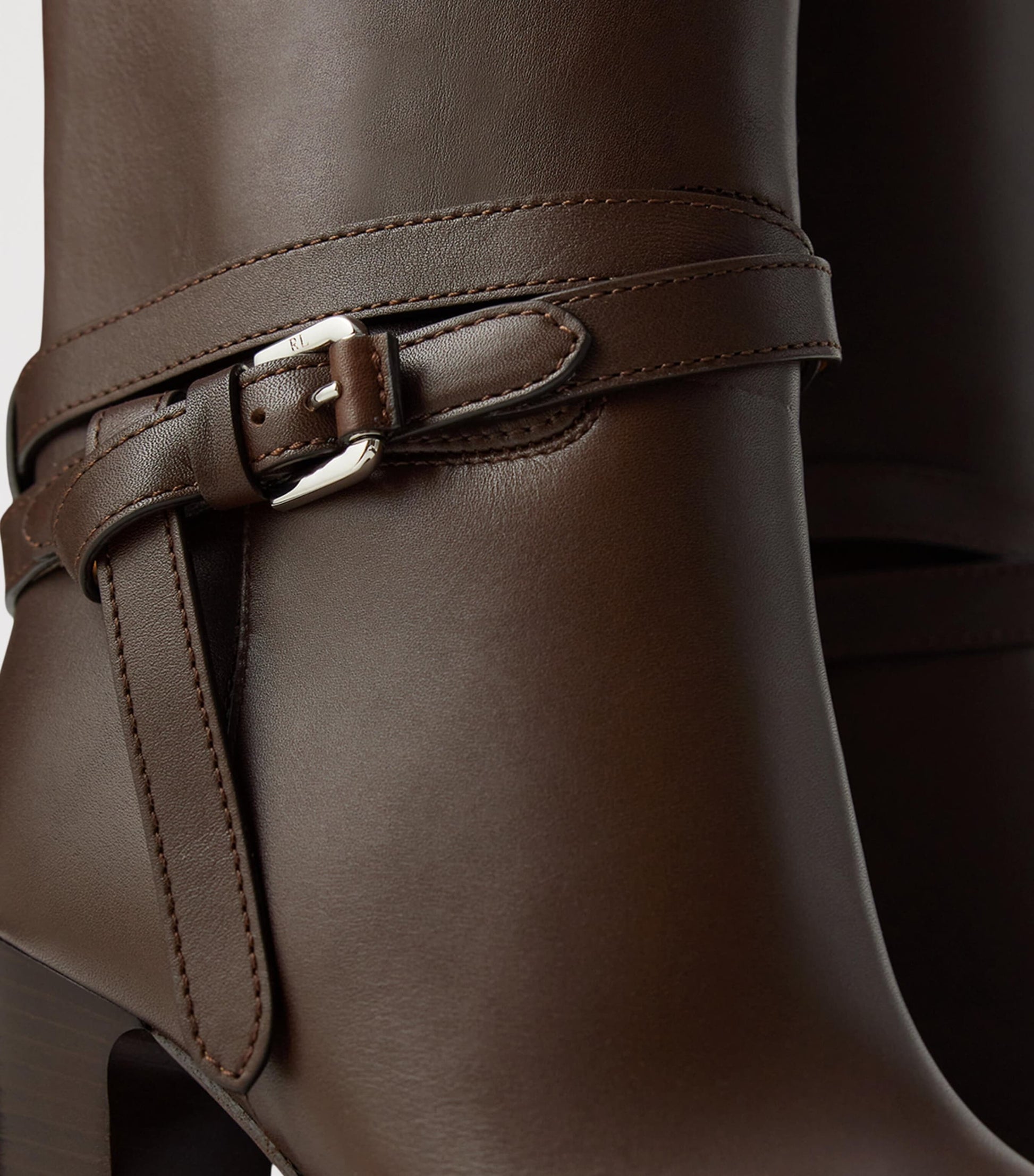 Ralph Lauren Collection Brown Leather Donnely Knee-High Boots 90