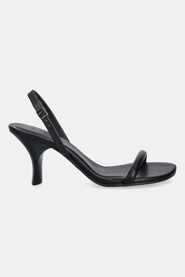 Кожени сандали Calvin Klein SCULPT KITT HEEL STRAPPY LTH