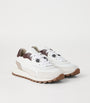 Brunello Cucinelli White Calfskin Monili-Detail Sneakers