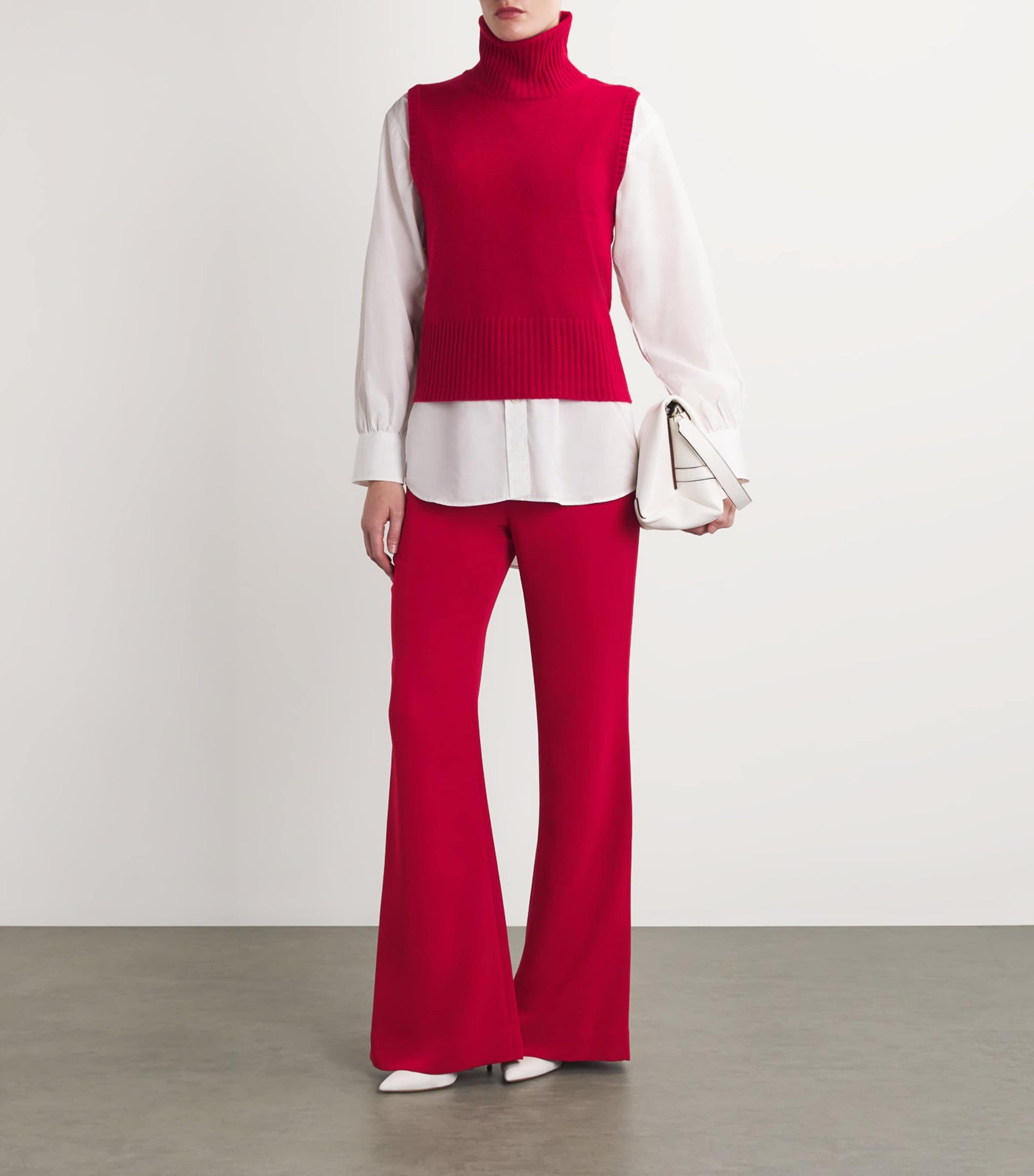 Veronica Beard Red Flared Lebone Tailored Trousers