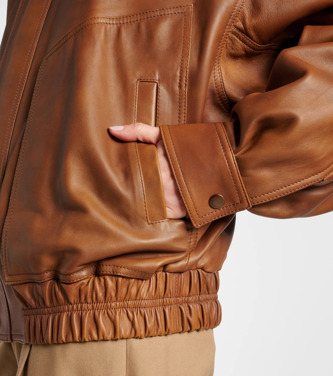 Saint Laurent - Leather bomber jacket