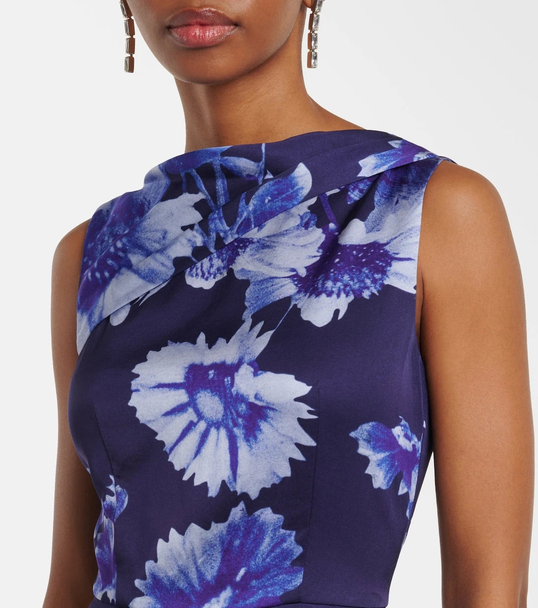 Erdem - Draped floral cocktail dress