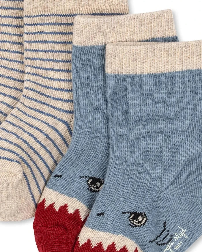 Konges Sløjd Çocuk Çorapları 2'li Shark Rib Socks