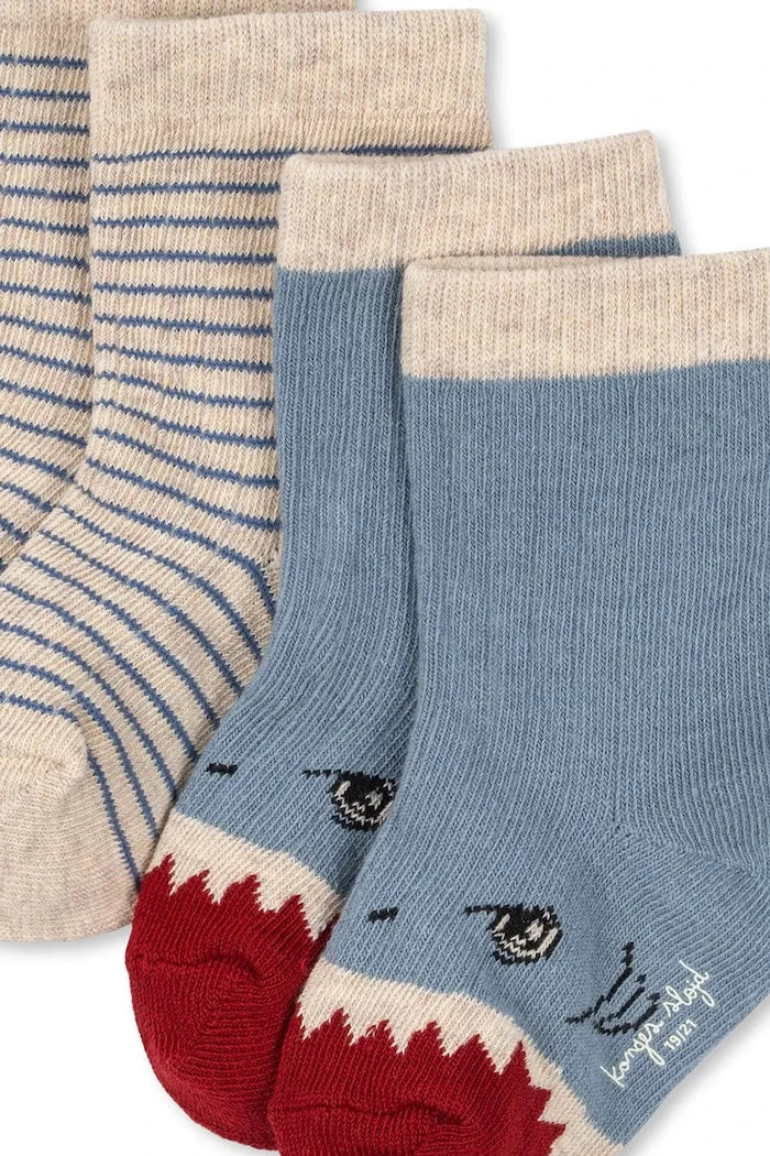 Konges Sløjd Çocuk Çorapları 2'li Shark Rib Socks