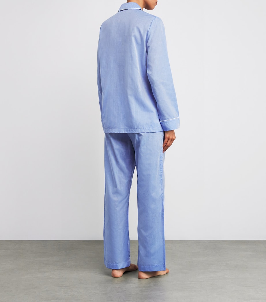 Derek Rose Blue Cotton Classic Pyjama Set