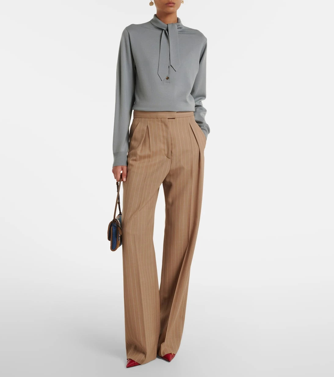 Valentino - Tie-neck virgin wool sweater