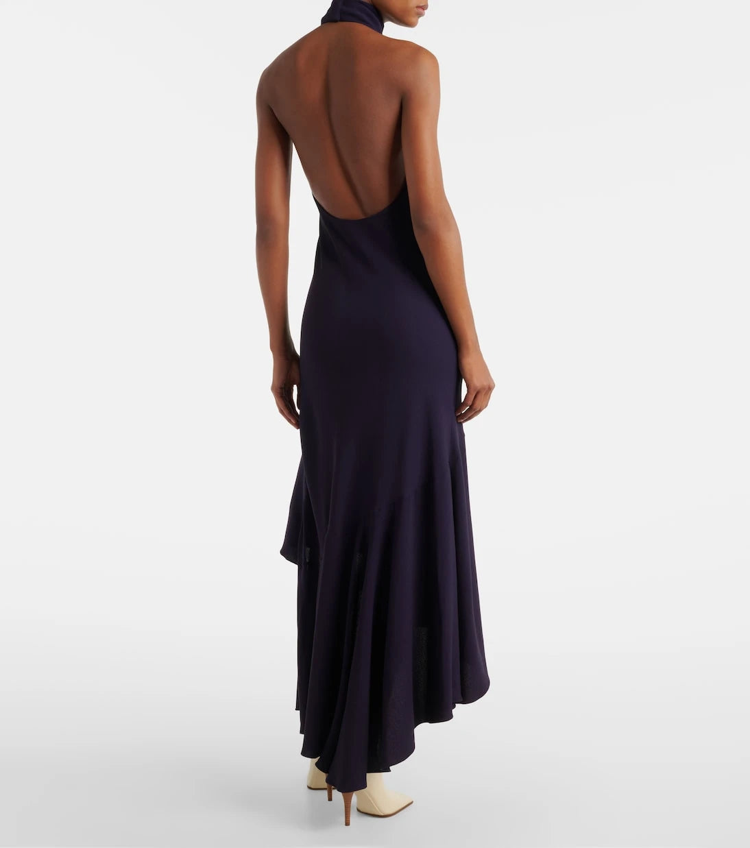 Alaïa - فستان ماكسي بلا أكمام بياقة غير متماثلة
