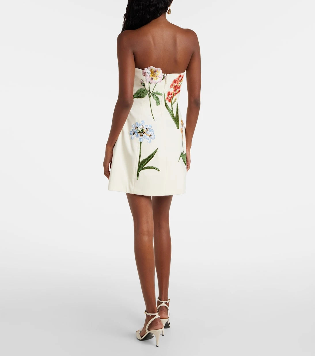 Leo Lin - Rosario embroidered velvet minidress