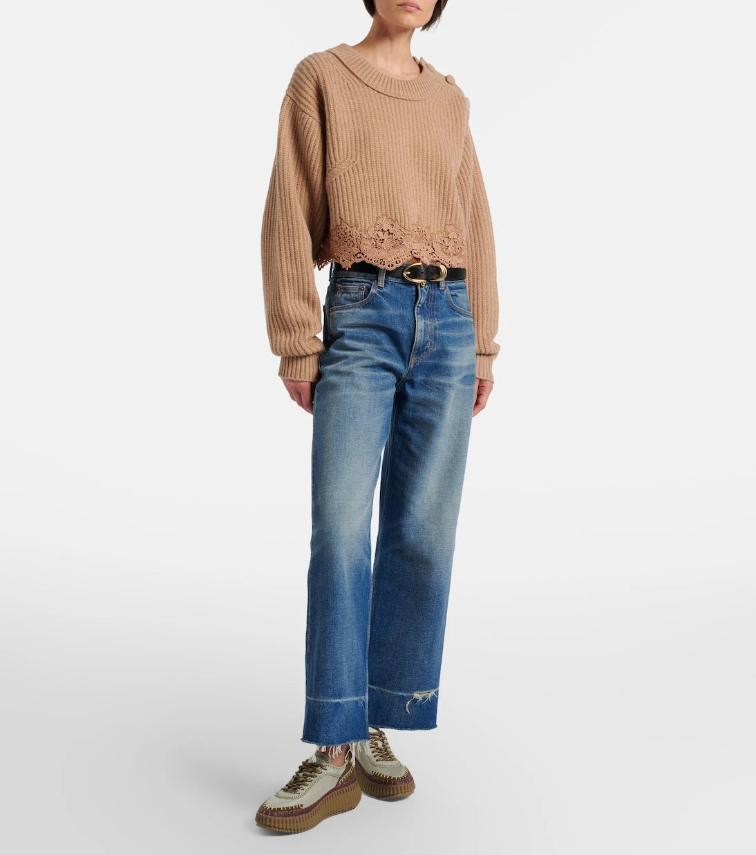 Chloé - Nama leather-trimmed platform sneakers