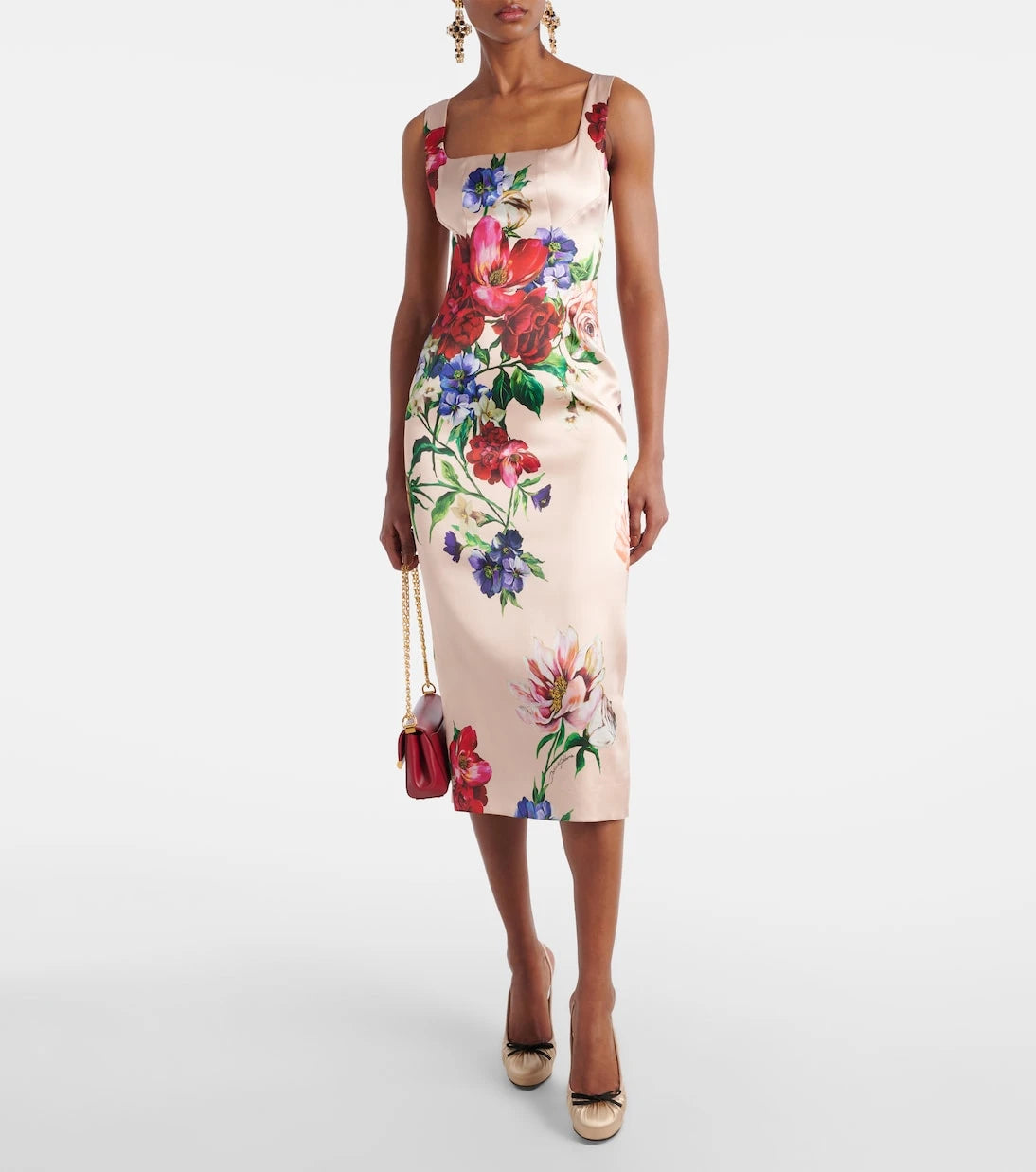 Dolce&Gabbana - Floral satin midi dress